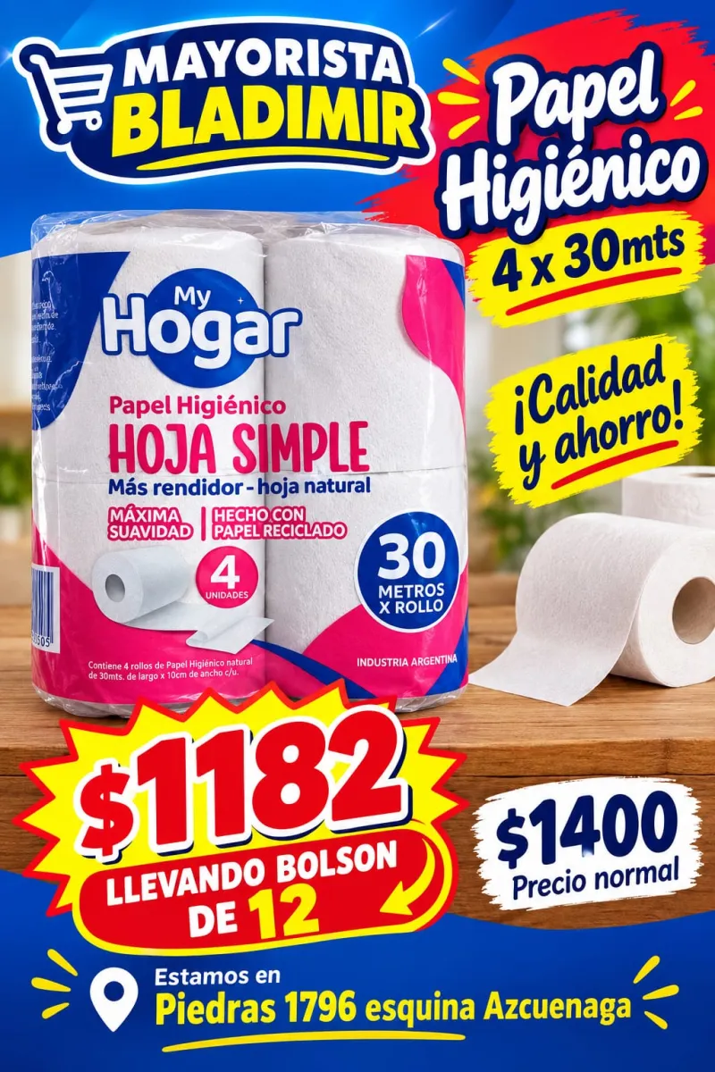 Papel Higienico My Hogar Natural 4x30